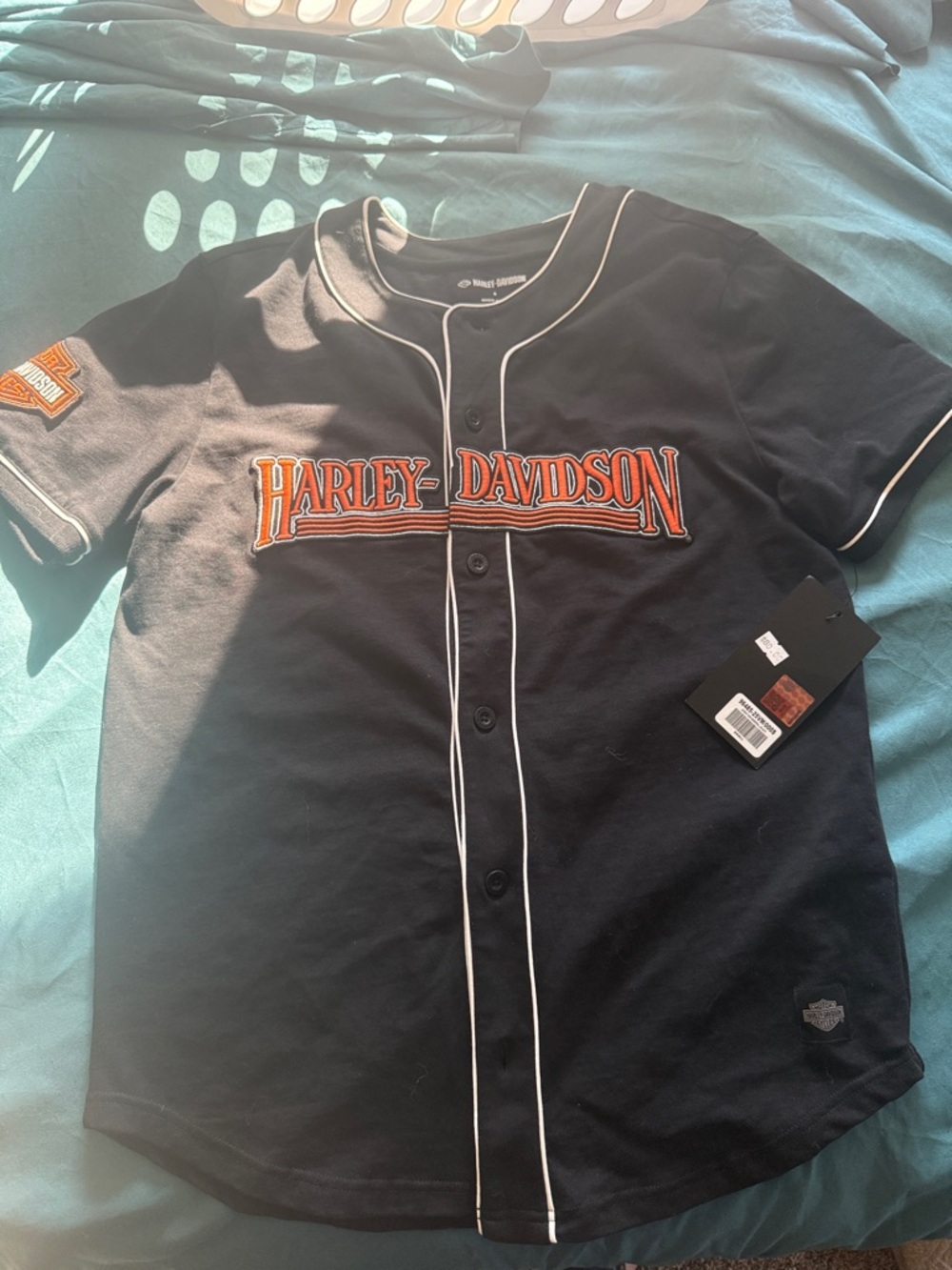 Harley-Davidson Black Jersey with Orange Logo